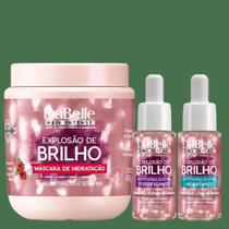Kit Dabelle Hair Explosão de Brilho Hidra Fortificante (3 produtos)