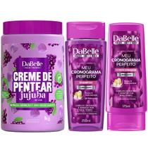 Kit Dabelle Meu Cronograma Perfeito Shampoo 250ml Condicionador 175ml Creme de Pentear Uva 1Kg Kit Dabelle Meu Cronograma Perfeito Shampoo 250ml Condicionador 175ml Creme de Pentear Uva 1Kg