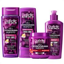 Kit DaBelle Meu Cronograma Perfeito: Shampoo 250ml e Condicionador 200ml + Máscara de Reconstrução, Creme de Pentear