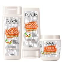 Kit Dabelle Shampoo e Condicionador Leave-in Coco Poderoso + Máscara Tratamento Creme Hidratação