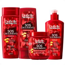 Kit DaBelle Sos Crescimento: Shampoo 250ml e Condicionador 200ml + Máscara de Hidratação 400g, Creme de Pentear
