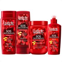 Kit DaBelle Sos Crescimento: Shampoo 250ml e Condicionador 200ml + Máscara de Hidratação 800g, Creme de Pentear