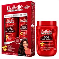 Kit DaBelle Sos Crescimento: Shampoo 375ml e Condicionador 175ml + Máscara de Hidratação 800g Kit DaBelle Sos Crescimento: Shampoo 375ml e Condicionador 175ml + Máscara de Hidratação 800g