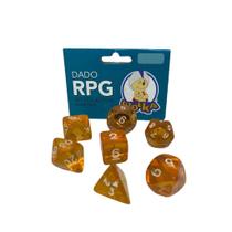 Kit Dados RPG - C/7 Unidades Cor Laranja - Ludens Spirit