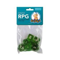 Kit Dados RPG - C/7 Unidades Cor Verde - Ludens Spirit