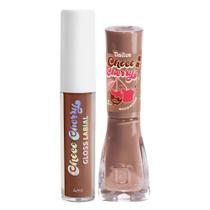 Kit Dailus Choco Cherry Mocha Mousse: Gloss Labial 4ml e Esmalte Cremoso 8ml
