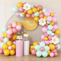 Kit Daisy Balloon Garland Arch BTZO com 98 balões de látex Kit Daisy Balloon Garland Arch BTZO com 98 balões de látex