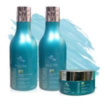 Kit Dama Hair Cosméticos Shampoo e Condicionador Algas marinhas Reconstrução dos Fios