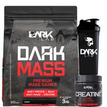 Kit Dark Mass 3kg + Creatina 100% Pura 150g + Coqueteleira 700ml Dark Lab
