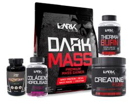 Kit Dark Mass 3kg + Creatine Fuse 300g + Colágeno 120 caps+ Therma Burn 120 caps+ Multivitaminico 60 tabs Dark Lab