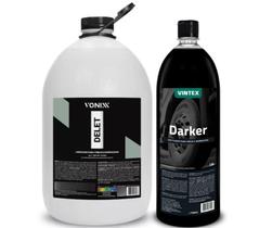 Kit Darker Pneu Pretinho Delet Limpador de Pneus e Borrachas