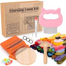 Kit Darning Mini Loom Caydo Speedweve com 50 fios de cores