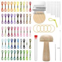 Kit Darning Mushroom Windspeed com 14 ganchos, tear e 50 fios Kit Darning Mushroom Windspeed com 14 ganchos, tear e 50 fios