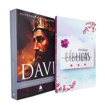 Kit Davi o Homem Segundo o Coração de Deus + Caderno Anotações Bíblicas Aquarela - Editora Hagnos