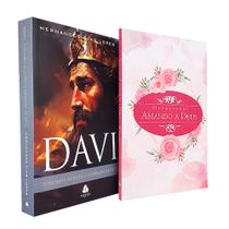 Kit Davi o Homem Segundo o Coração de Deus + Devocional Amando a Deus Rosas Aquarela