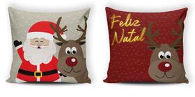 Kit De 02 Capas Almofadas Avulsa Decorativas De Natal