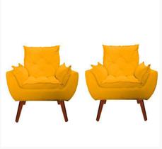 Kit de 02 Poltronas Opalla Lisboa Amarelo