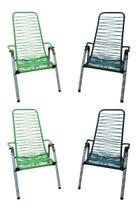Kit De 04 Cadeiras De Fio Area Varanda Reforço Braço 7 Cores Kit De 04 Cadeiras De Fio Area Varanda Reforço Braço 7 Cores