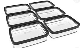 kit de 06 Potes Herméticos Para Frios Mantimentos