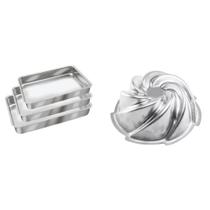 Kit De 1 Conjunto De Forma Retangular N. 1, 2, 3 e 1 Forma Vulcão Decorada Alumínio Superior IF 35 Kit De 1 Conjunto De Forma Retangular N. 1, 2, 3 e 1 Forma Vulcão Decorada Alumínio Superior IF 35