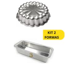 Kit de 1 Forma Charlotte Decorada Para Bolo Nórdico Nordic Cake + 1 Forma Para Bolo Inglês N. 3