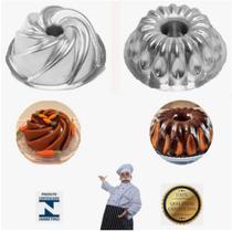 Kit De 1 Forma Torta Suíça Gota Decorada + 1 Forma Vulcão Espiral Com Cone Canudo