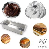 Kit De 1 Forma Vulcão Com Furo Para Bolo Bundt Nordic Cake + 1 Forma De Bolo Inglês Pão Gelo N. 2