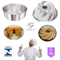 Kit De 1 Forma Vulcão Com Furo Para Bolo Nórdico Nordic Cake + 1 Forma De Bolo Pudim Com Furo
