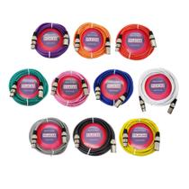 Kit De 10 Cabos Colorido Microfone/dmx Balanceado 10 Metros