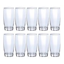 Kit de 10 Copos de Vidro 370ML Suco Água Bartender Drinks Chic
