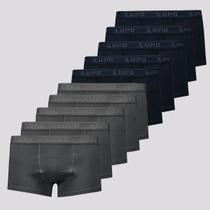 Kit de 10 Cuecas Sunga Lupo Cinza e Marinho Kit de 10 Cuecas Sunga Lupo Cinza e Marinho