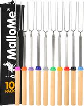 Kit de 10 Espetos para Marshmallow MalloMe 81 cm para Camping Kit de 10 Espetos para Marshmallow MalloMe 81 cm para Camping