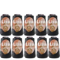 Kit de 10 Linhas Liza Moda Grossa Cor Preta 500m Trança, Crochê e Tricô Kit de 10 Linhas Liza Moda Grossa Cor Preta 500m Trança, Crochê e Tricô