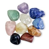 Kit de 10 Pedras Roladas Mistas Mix Cristais Selecionados Pedra e Cristal - G