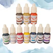 Kit de 10 Pigmentos Base Água SunCristal - Alto Rendimento para Artesanato e Pintura