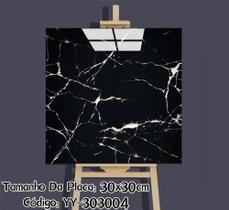 Kit de 10 Placas 3d Revestimento De Parede Auto Adesivo Marmore 30x30cm Preto YY-303004