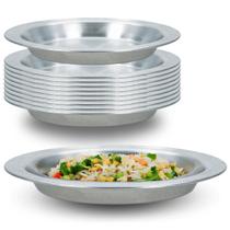 Kit de 10 Pratos Infantis para Merenda Escolar Alumínio Resistente Kit de 10 Pratos Infantis para Merenda Escolar Alumínio Resistente