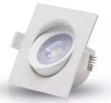 kit de 10 Spot LED Embutir Direcionável Quadrado 9W Bivolt 6500K Branco Frio 11cm2.5cm11cm