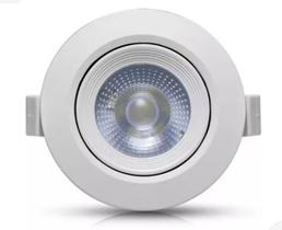 Kit de 10 Spot LED Embutir Direcionável Redondo 12W Bivolt 3500K Branco Quente 11cm9cm2.5cm