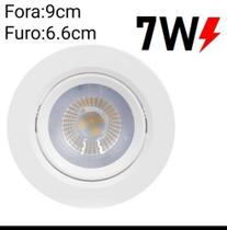 Kit de 10 Spot LED Embutir Direcionável Redondo 7W Bivolt 3500K Branco Quente 9cm2.5cm9cm - ilumimax