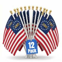 Kit de 12 Bandeiras de Mão Betsy Ross com 13 Estrelas - Jester Fiesta Kit de 12 Bandeiras de Mão Betsy Ross com 13 Estrelas - Jester Fiesta