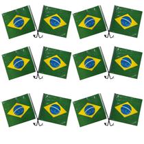 Kit De 12 Bandeirinhas Do Brasil Para Moto Carro Ou Mão