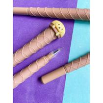 Kit de 12 canetas formato de casquinha de sorvete papelaria divertida escolar