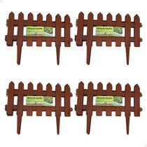 Kit de 12 Cercas Decorativas Inglesas Para Jardim Marrom de Plástico Cerquinhas 1028 Kit de 12 Cercas Decorativas Inglesas Para Jardim Marrom de Plástico Cerquinhas 1028