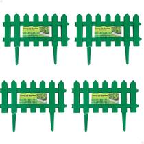 Kit de 12 Cercas Decorativas Inglesas Para Jardim Verde de Plástico Cerquinhas 1030C Kit de 12 Cercas Decorativas Inglesas Para Jardim Verde de Plástico Cerquinhas 1030C