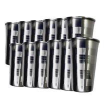 Kit de 12 Copos de Aço Inox 250ml Ideais Para Drinks e Suco