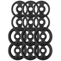 Kit de 12 Peças com 18Kg em Anilhas de Ferro Fundido