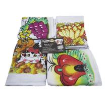 Kit de 12 Peças de Pano de Copa Estampado 100% Algodão 45x80cm Realce Premium - Sultan