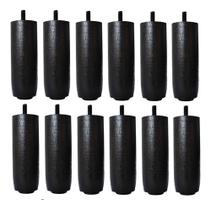 Kit de 12 Pés Para Cama Box ou Baú Queen King TDC Preto 12cm de Altura Madeira Maciça Kit de 12 Pés Para Cama Box ou Baú Queen King TDC Preto 12cm de Altura Madeira Maciça