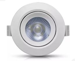 Kit de 12 Spot LED Embutir Direcionável Redondo 9W Bivolt 3500K Branco Quente 11cm2.5cm11cm